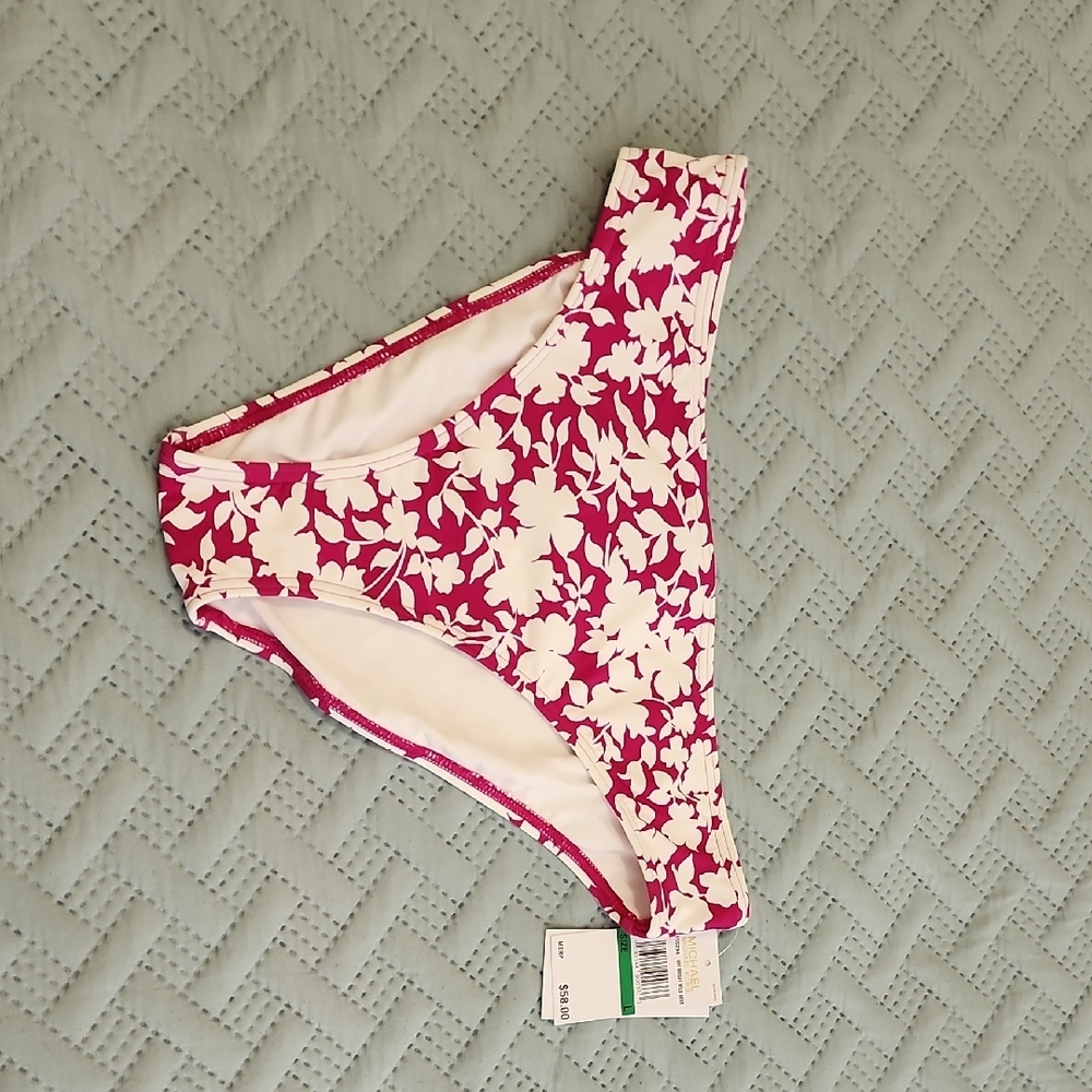 Michael Kors Bright Wild Berry Floral Bikini Bottom